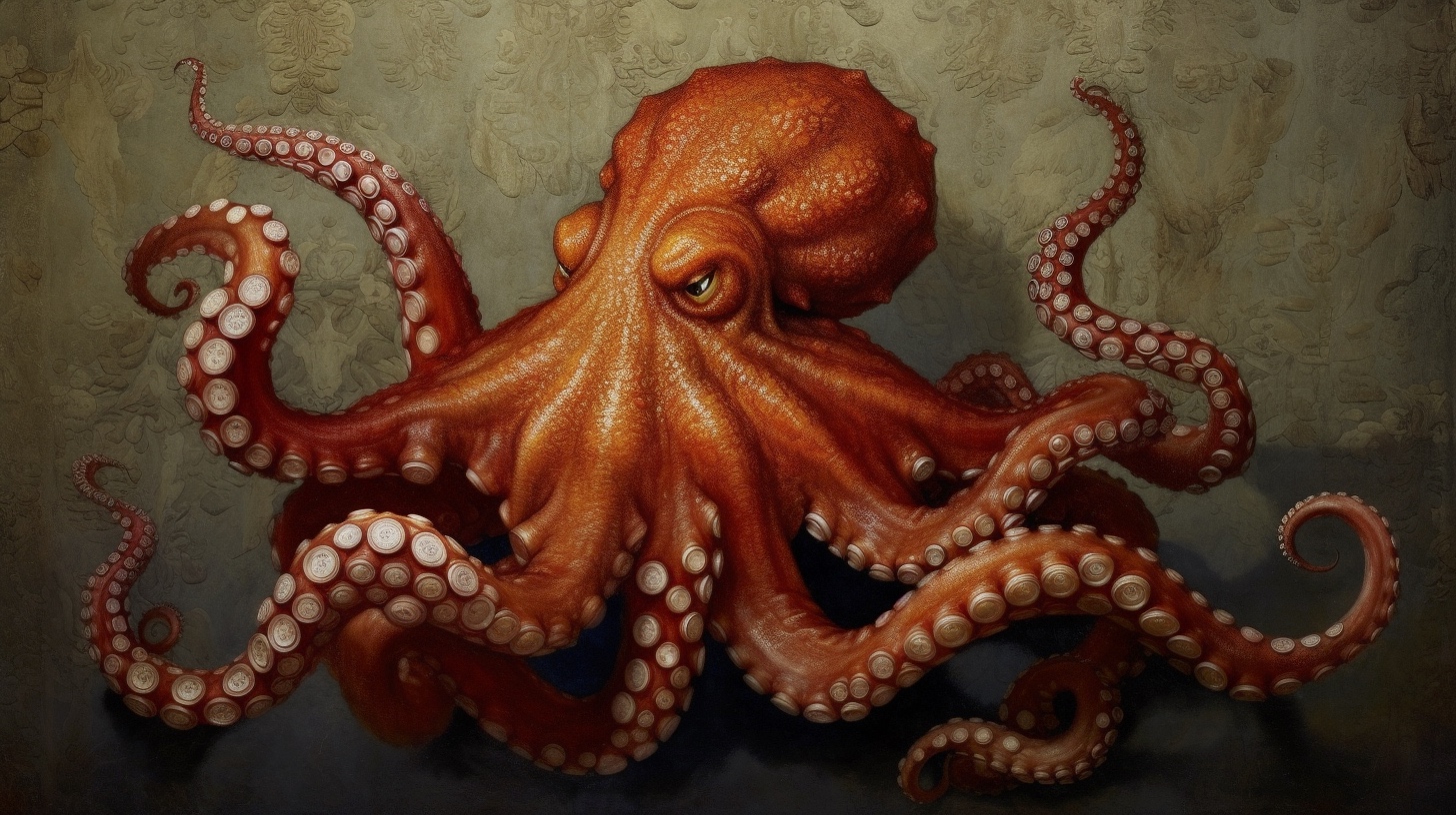 Renderman a octopus  in the style of the mannerism   ar 169   q db3bed97 8136 4567 9d58 3d8da4a2b00c