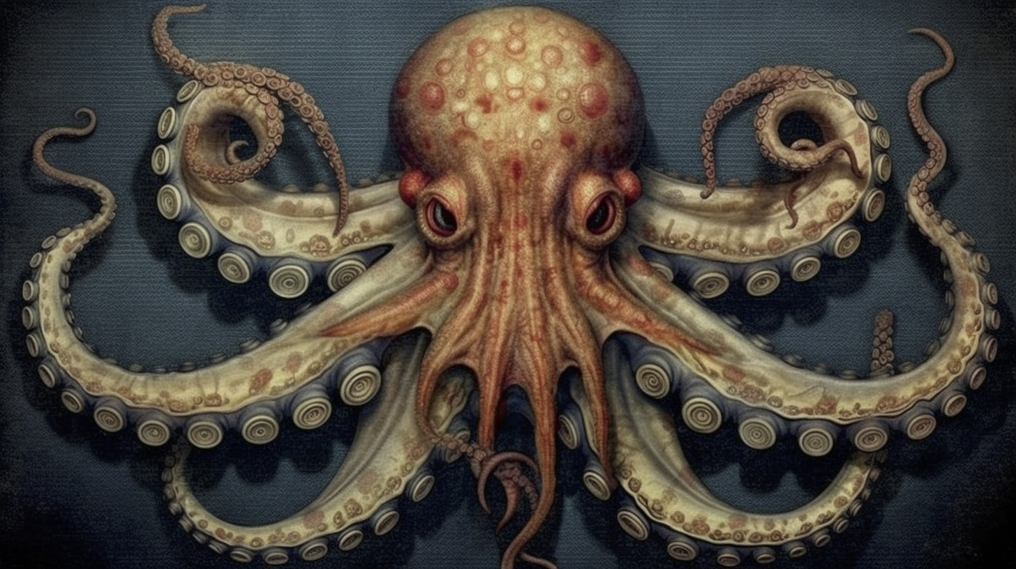 Renderman a octopus  in the style of the tenebrism   ar 169   q 0894c492 aca0 4e87 8cfe 462303bfe2ed