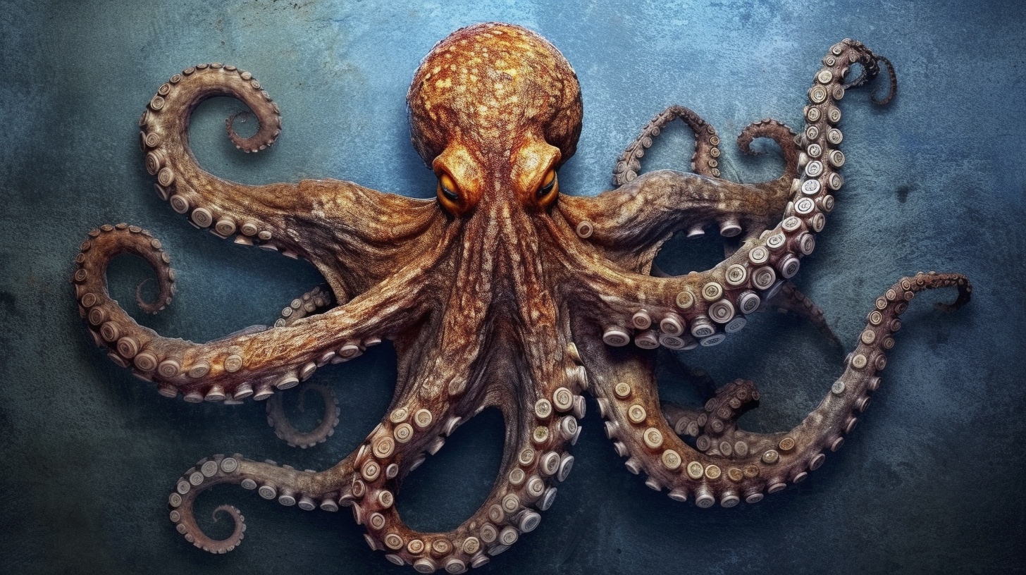 Renderman a octopus  in the style of the tenebrism   ar 169   q 12db5cc8 bd27 4d67 a82c 3c4960f8ed14