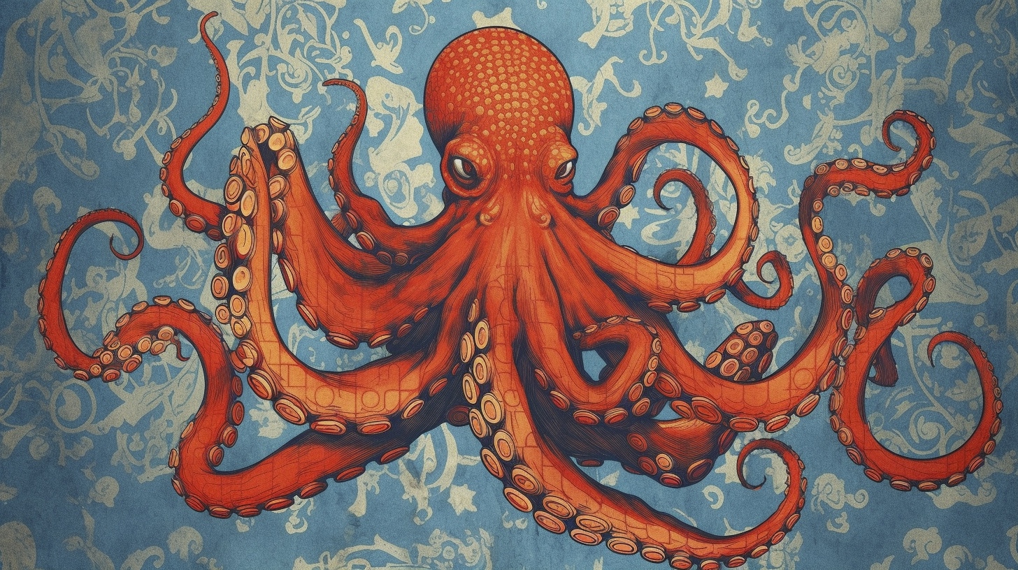 Renderman a octopus  in the style of woodblock printing 2   ar  65b428a6 97d8 4dfc abfb 9a5009006209