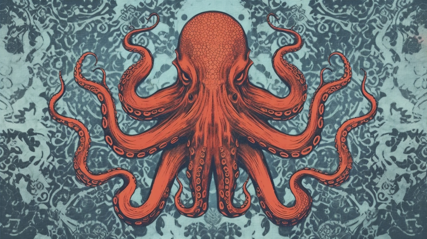 Renderman a octopus  in the style of woodblock printing 2   ar  7eafcce5 c1c7 4c9e a9ca 14321759e8e7