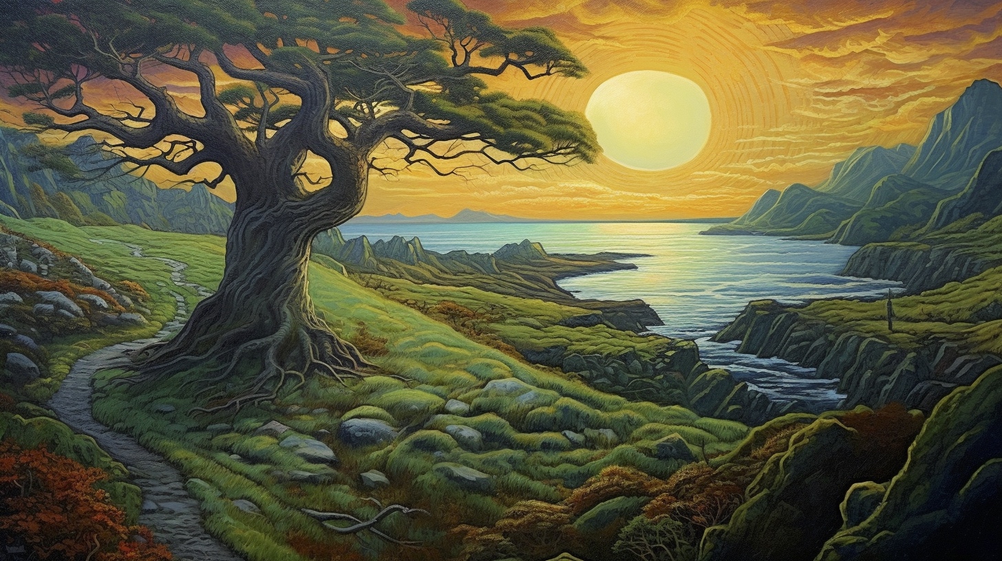 Renderman a painting of a landscape  painted in the style of Ce 56e60612 b466 4225 afdc 3f4863f2f5b9