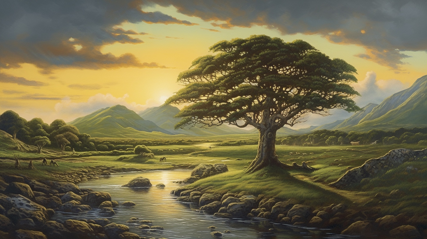 Renderman a painting of a landscape  painted in the style of Ce 8f1c88eb d6a1 4991 914a bba437b103df