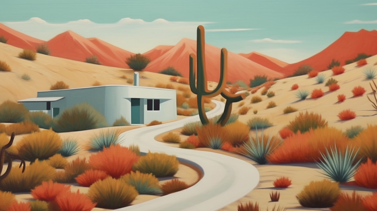 Renderman a painting of a landscape  painted in the style of Mi aff6f6a1 c90e 48a8 bb91 8535ee71696d