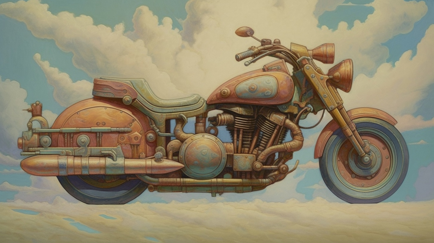 Renderman a painting of a motorcycle  painted in the style of 2635c3e4 cd1b 442f 8f4c b46381d634d6 1