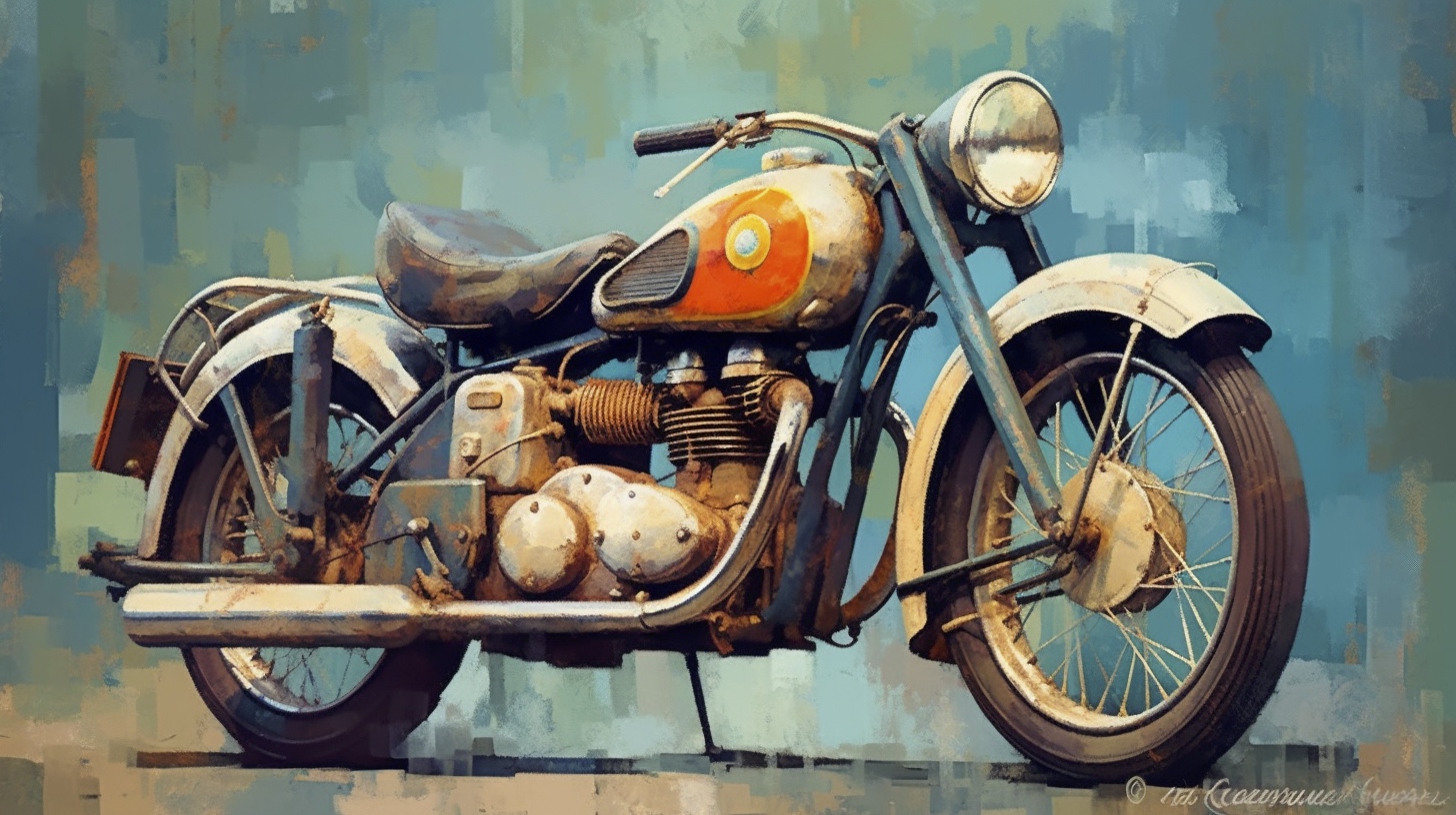 Renderman a painting of a motorcycle  painted in the style of 289538a2 9c7c 41dd af58 072437113cc5 3