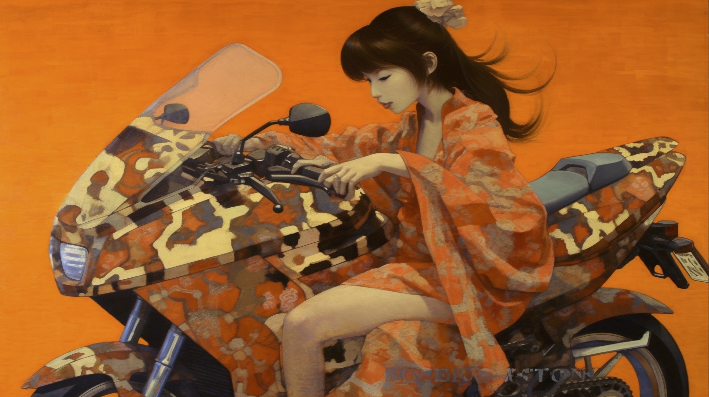 Renderman a painting of a motorcycle  painted in the style of a752a83d d818 4da1 b471 aa6d5a93bd60 1