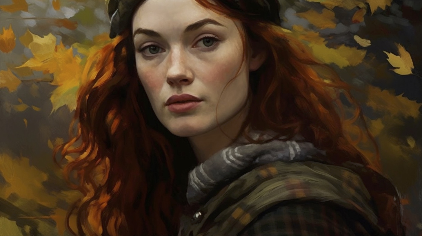 Renderman a painting of a woman  painted in the style of Celt d57d8b27 7513 4277 a882 548fdb78888e 3