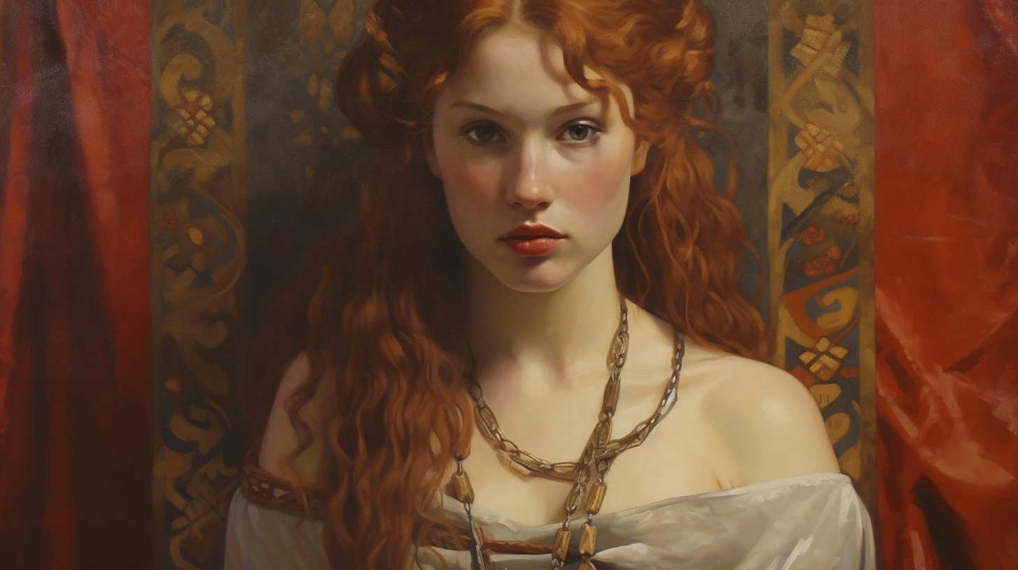 Renderman a painting of a woman  painted in the style of Celtic 2fc8630d 6c92 4b15 a54d fce470aaa474