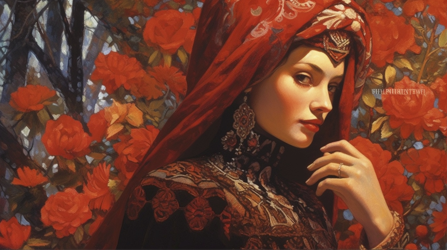 Renderman a painting of a woman  painted in the style of Khok 6824f032 81c3 4cd7 bdf7 4f417c531132 0
