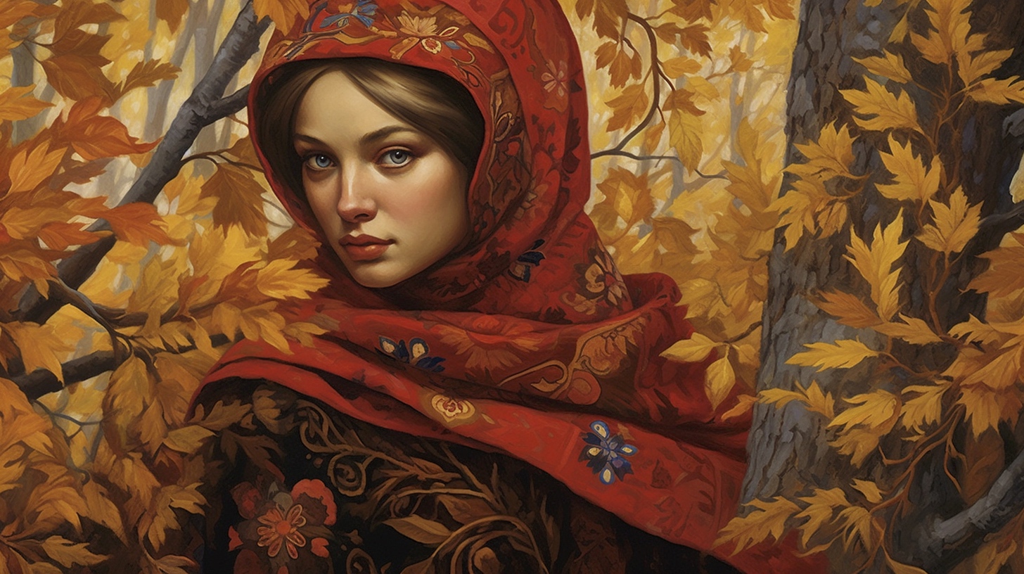 Renderman a painting of a woman  painted in the style of Khokhl bb50ac91 e286 4f48 a0f7 08812746f15e