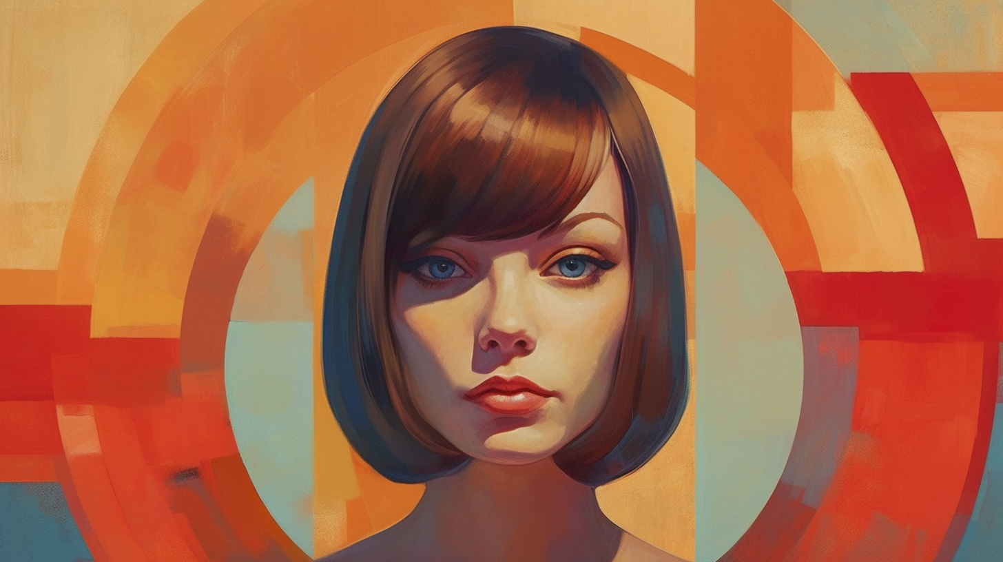 Renderman a painting of a woman  painted in the style of MidCen 9c59e208 aa7a 49ef 88db d8a9c5f3e792
