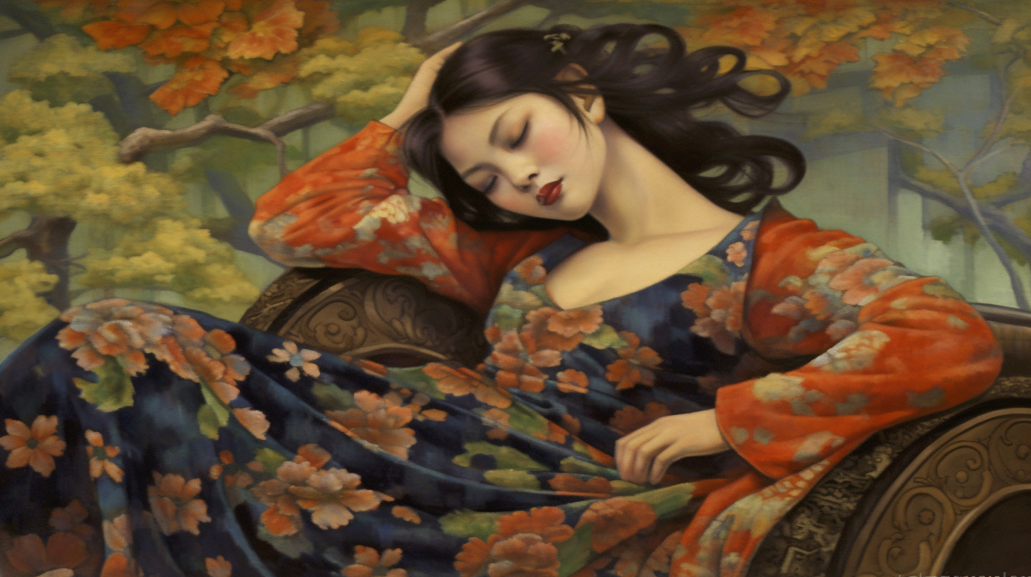 Renderman a painting of a woman  painted in the style of Shunga c5e04815 b32d 420c 8b8b 1f47565b9279