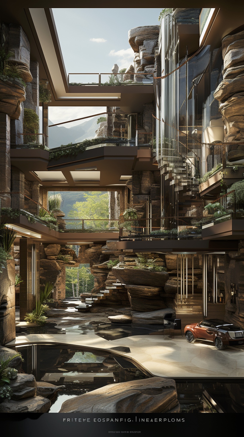 Renderman a poster of frank Lloyds Falling Water done in exqu 9f039bf1 67b0 4e39 9e63 6e48afaf0b35 1