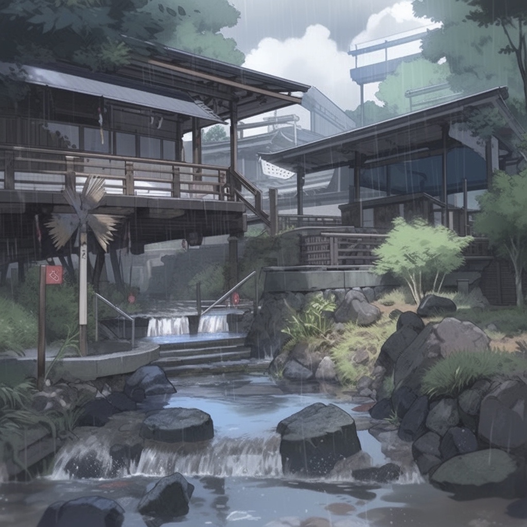 Renderman a rainy day at Falling Waters style scenic   quality  6c3704b3 8d0e 4a21 84b3 a8ce12a0fd97