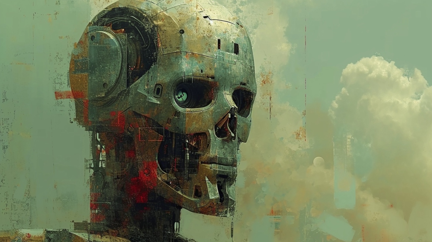 Renderman a robot in the style of surrealism mixed with abstrac 9b53c090 96a2 4396 b1c3 80838ec86f0b