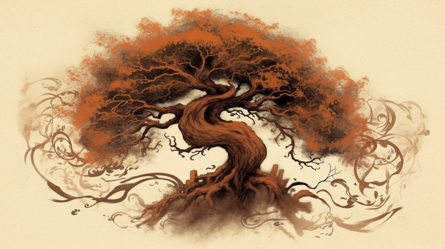 Renderman a tree  in the style of calligraphy 2   ar 169   qual 1f119ff7 ced5 41e0 a58a b06335652087