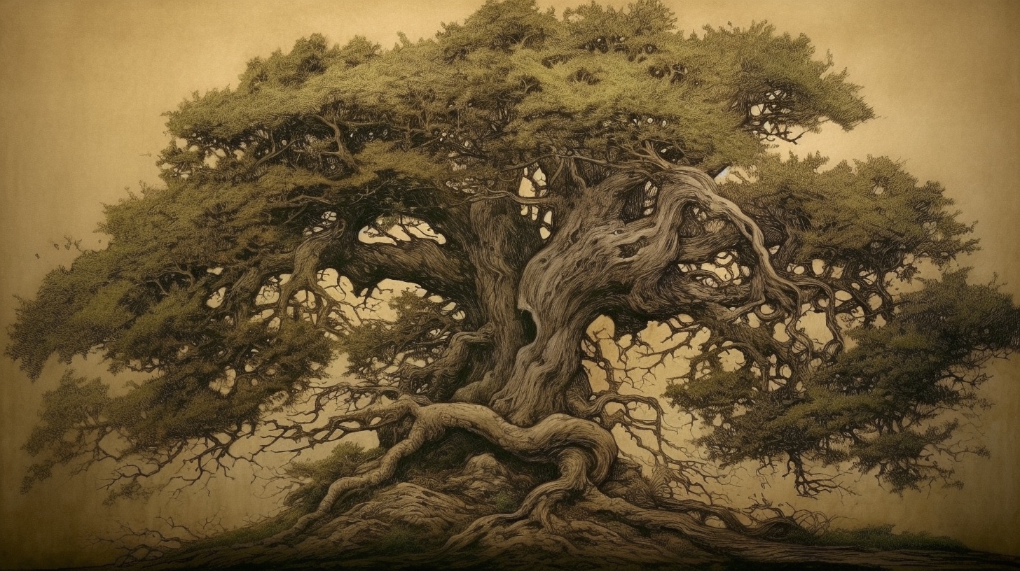 Renderman a tree  in the style of spencerian script   ar 169    47f7a466 f017 4067 ae17 380ae8db0630