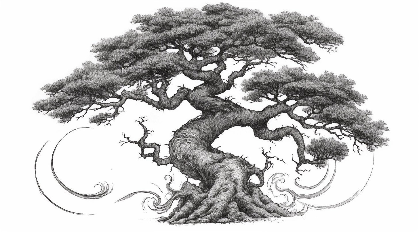 Renderman a tree  in the style of spencerian script   ar 169  120426bc a129 48ea 90a5 e5be6a218426 1