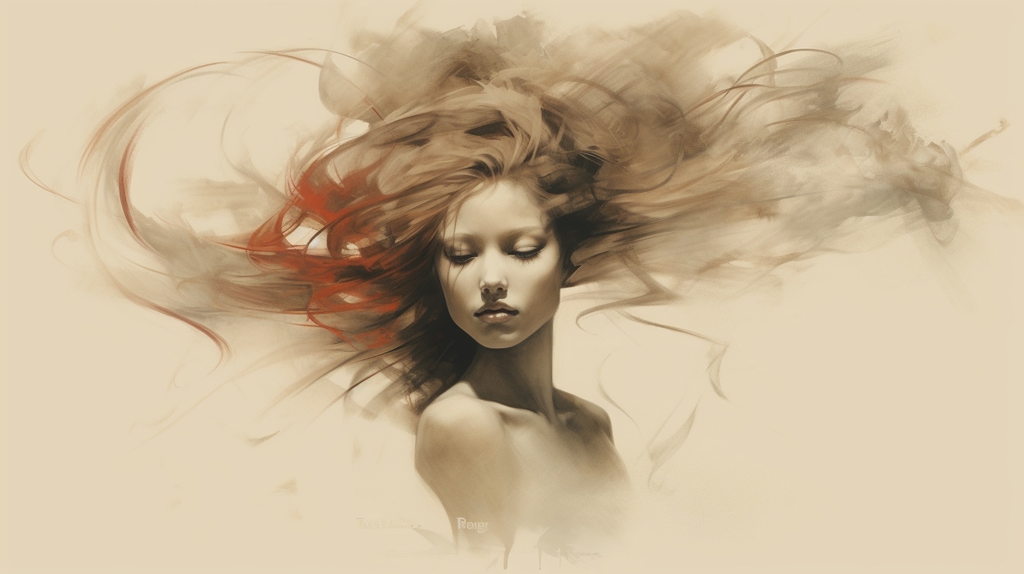 Renderman a woman  in the style of calligraphy 2   ar 169   q 3e6696c2 e2da 4951 86d3 6e826fd71791 1