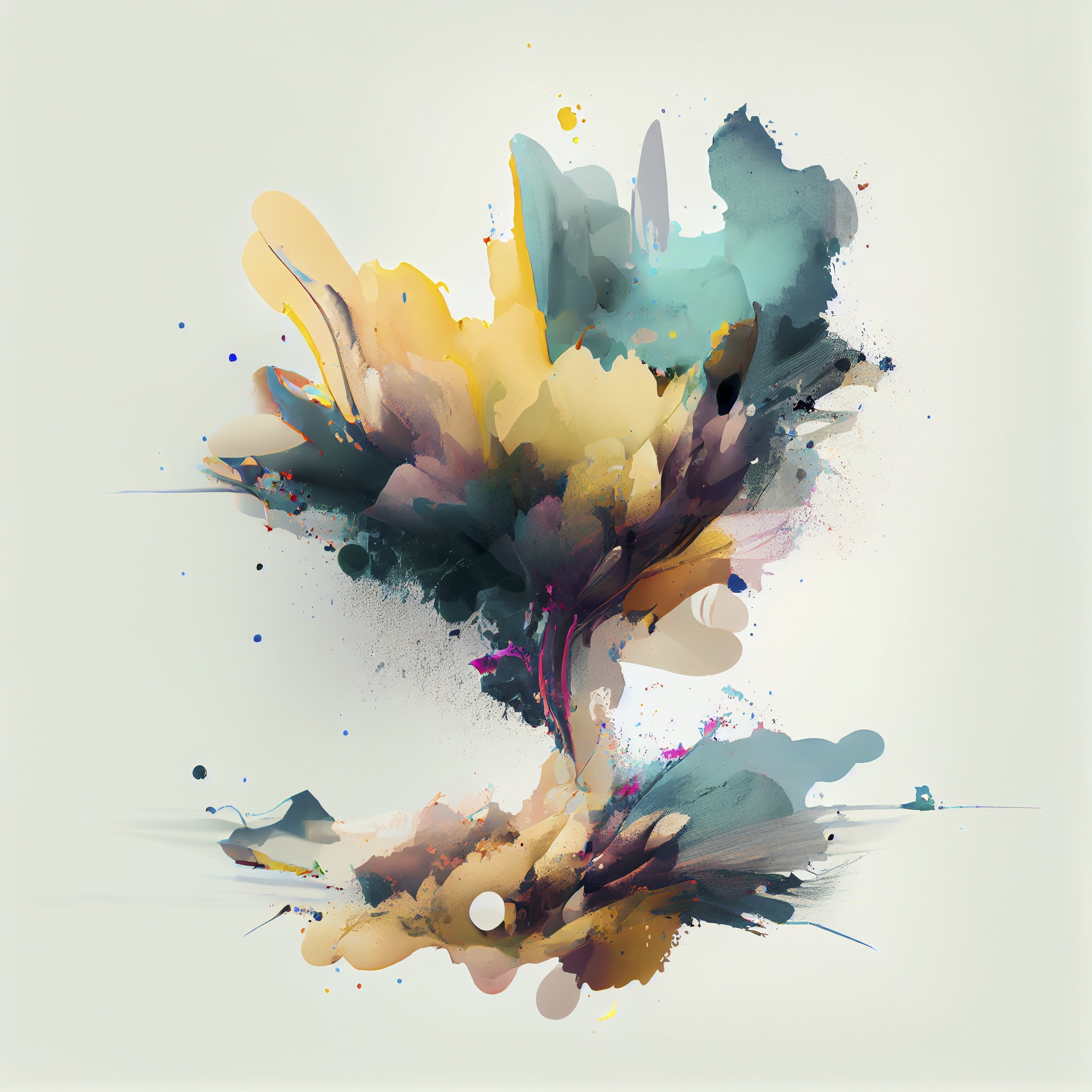 Renderman abstract artistic paint splashes in muted colors   qu 4bdd291c 0612 4c85 acaf ed4b86f1229f