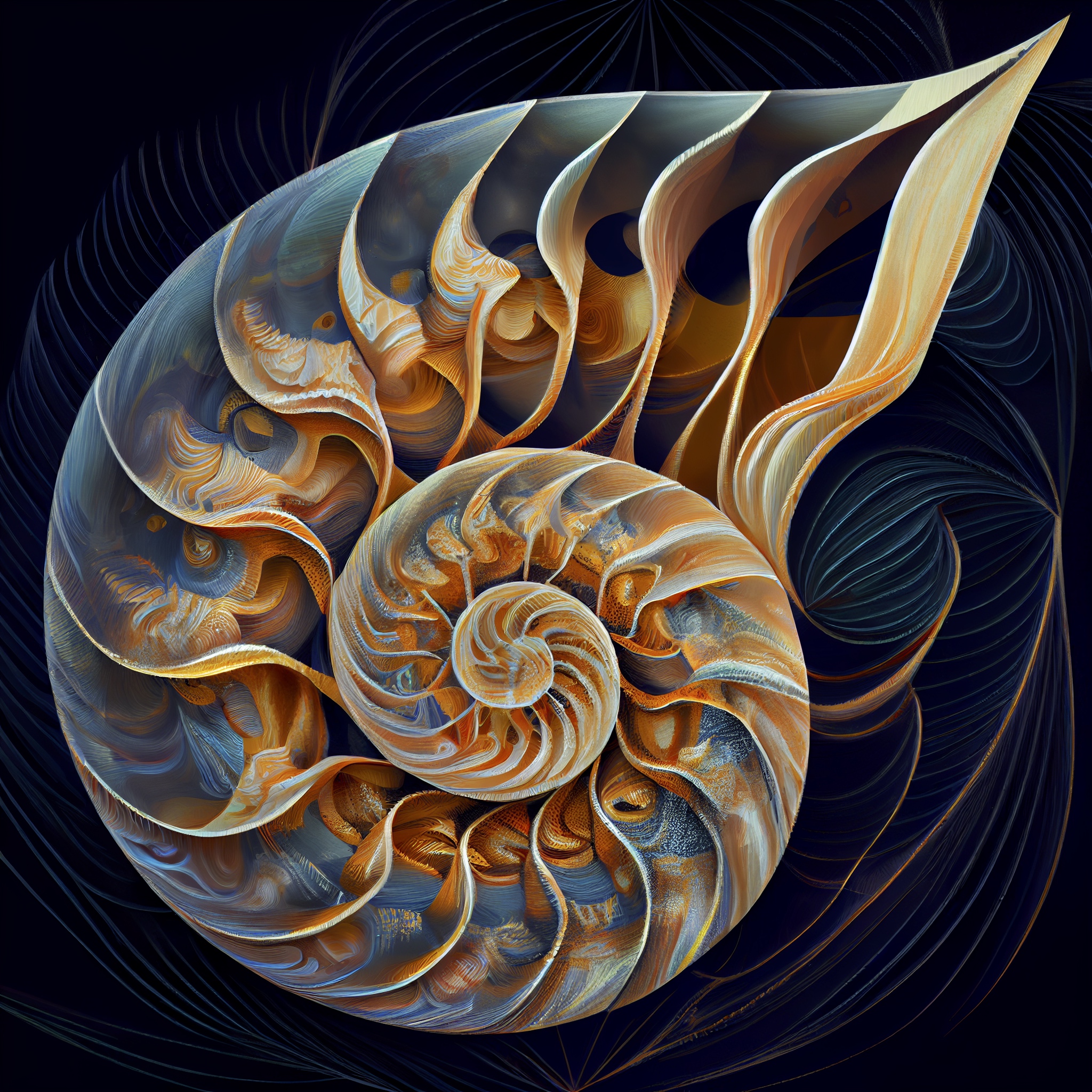Renderman abstract drawing of a nautilus shell   quality 2   up c803135a 9c61 48ab 9875 1a1bff100558