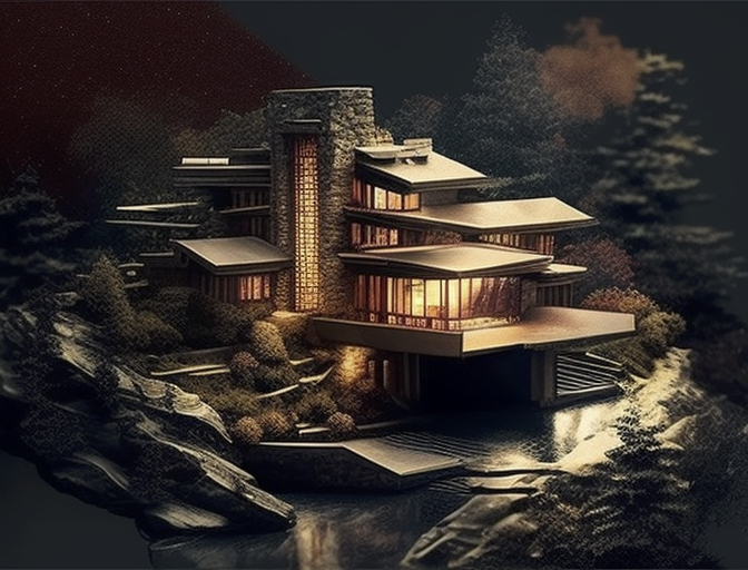 Renderman abstract graphic of Frank Lloyd Wright Falling Wate 224eaae2 dca2 46fb 9934 82b27dabf1cd 3