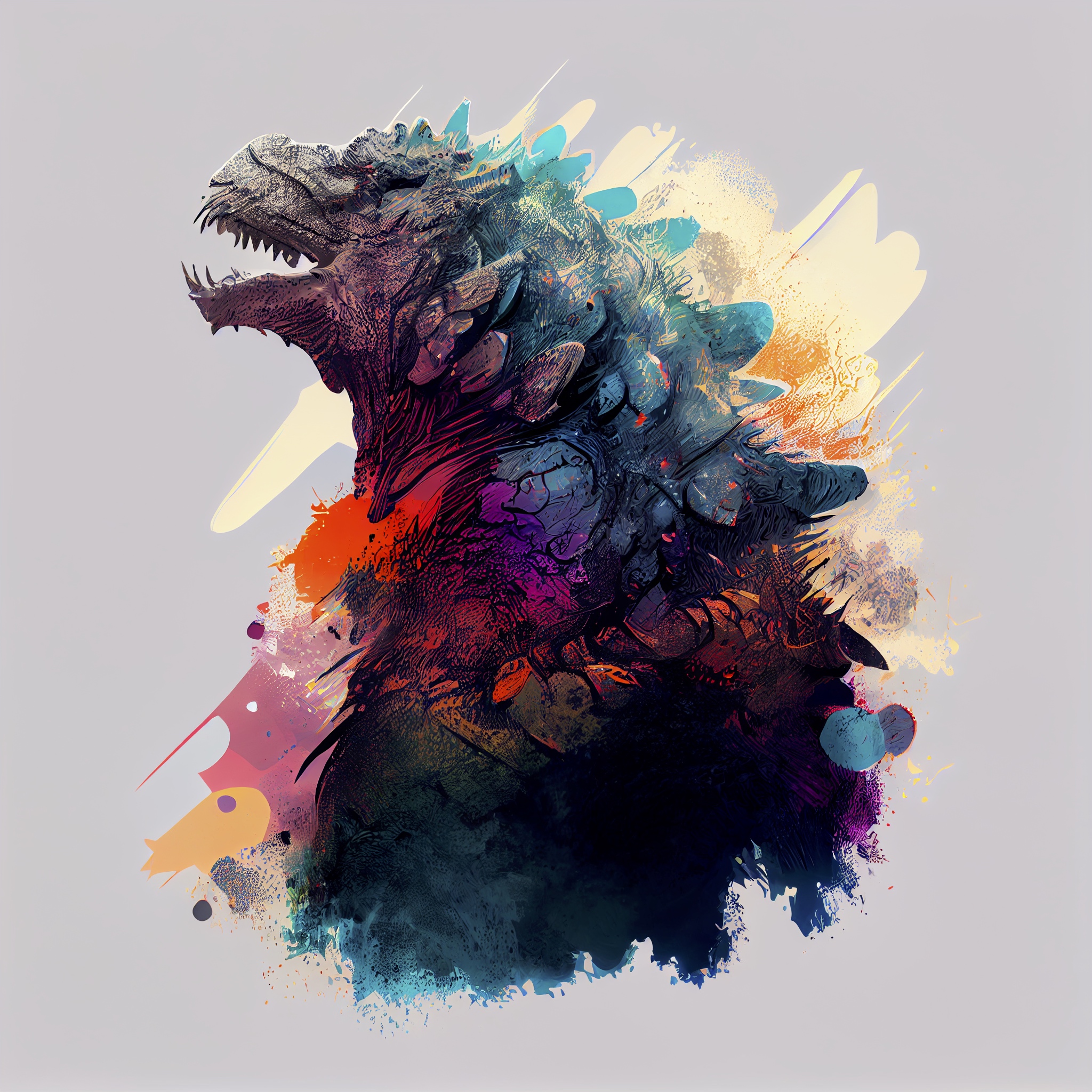 Renderman abstract graphic of godzilla in muted colors   qualit e9d2ee19 8fcd 4e09 9ee8 c51b0802c96f