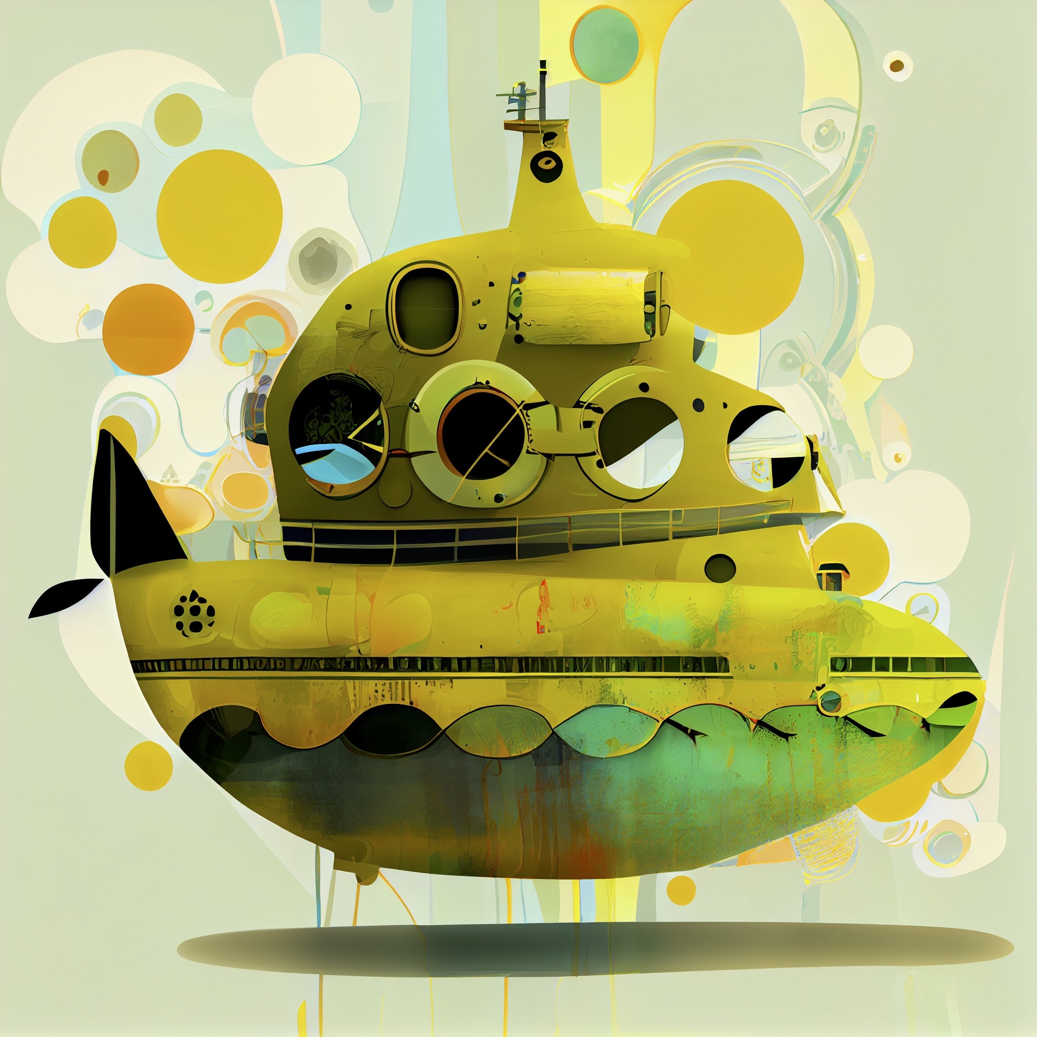 Renderman abstract graphic the yellow submarine with muted colo 0bd69a5c 3a55 48f8 9596 e21a27c70417