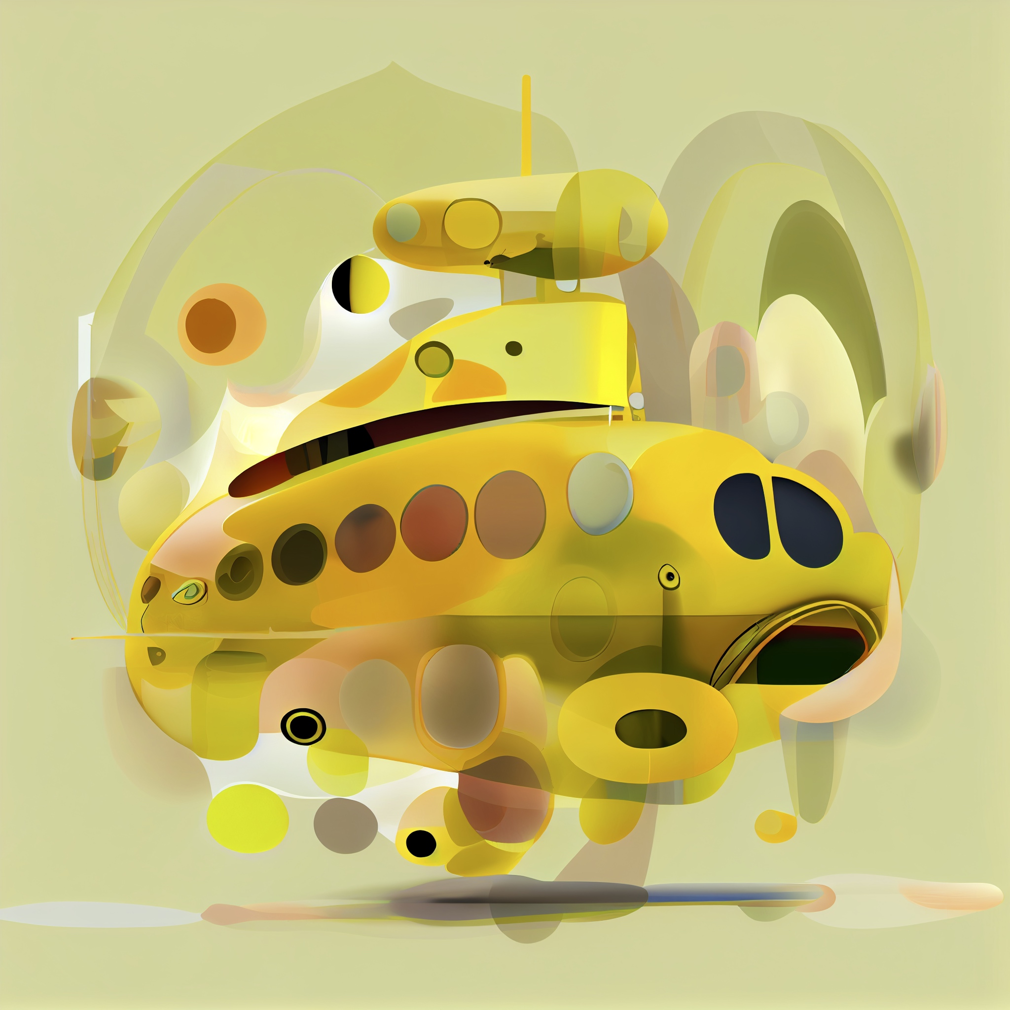 Renderman abstract graphic the yellow submarine with muted colo 1fc90c9c e2bb 4fbd 9a64 ddacb677cfac