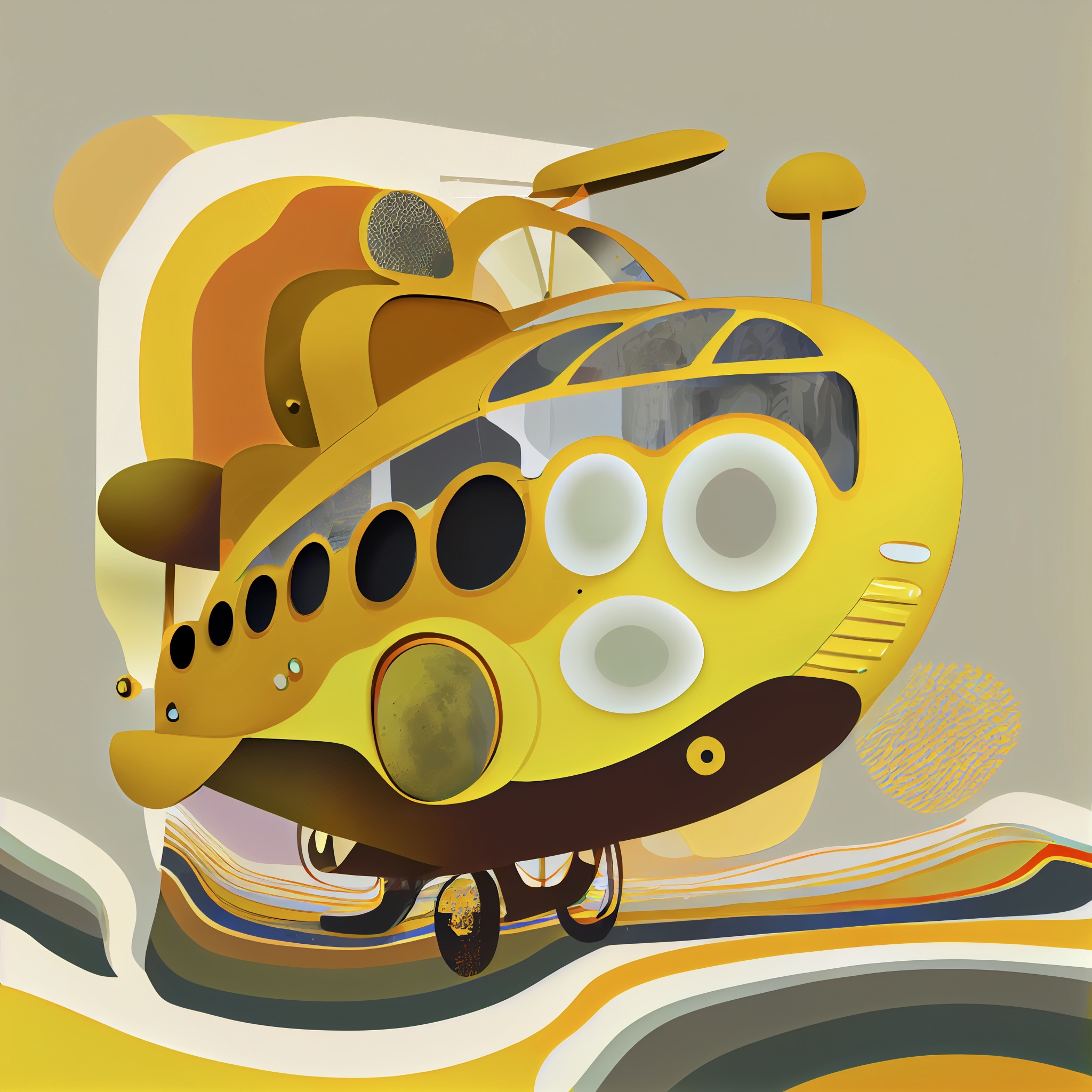 Renderman abstract graphic the yellow submarine with muted colo 3a7174ce 9fb7 406d bafc 491b5cab5c45
