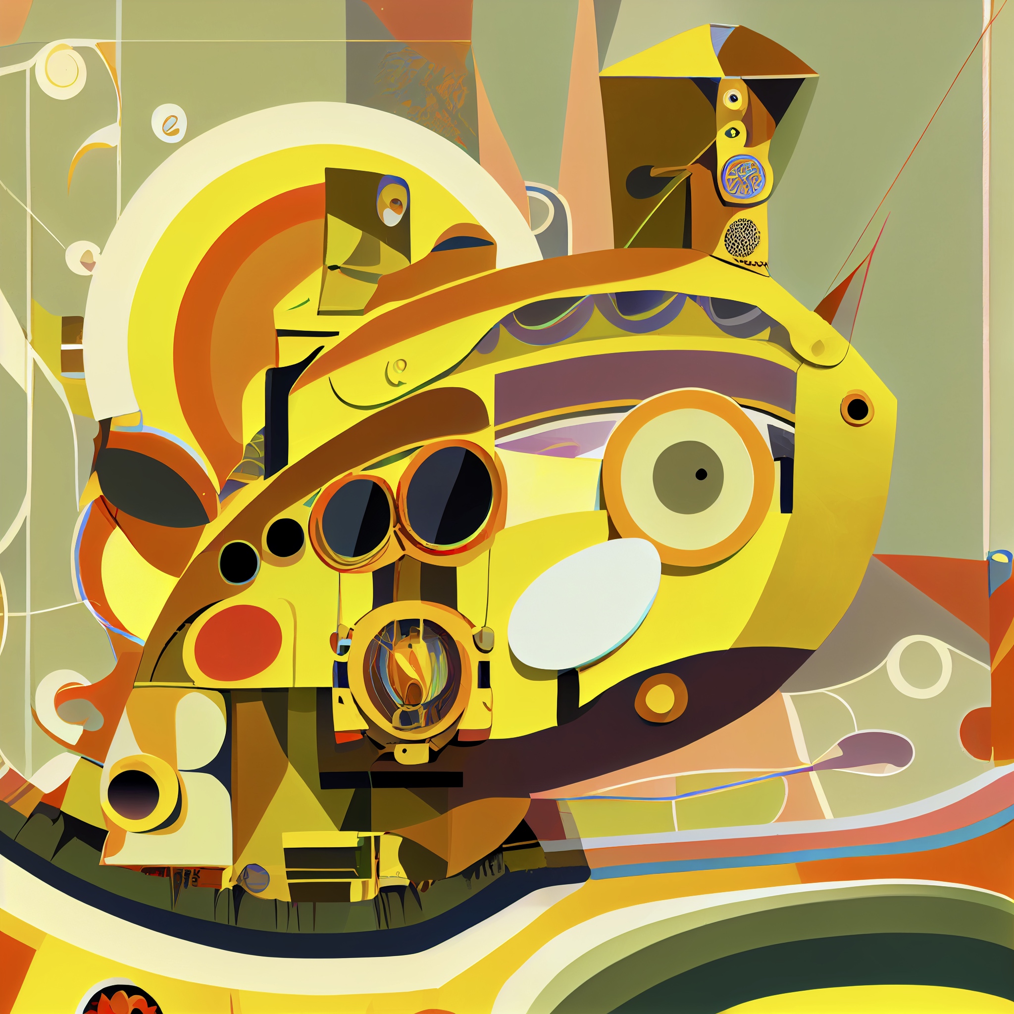Renderman abstract graphic the yellow submarine with muted colo 873ee9b0 64dd 4735 8840 df2d5ce3dad5