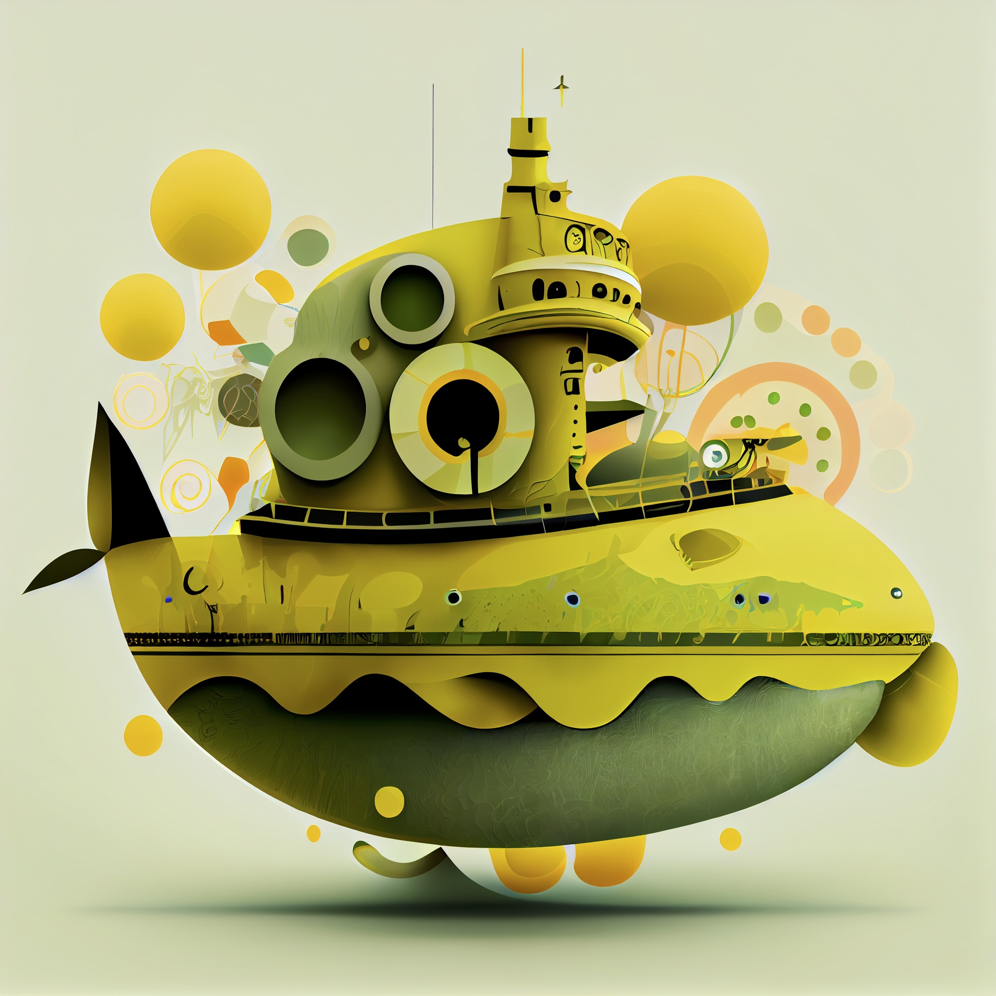 Renderman abstract graphic the yellow submarine with muted colo ea63d7ec 6152 4db5 b62f 7eef83111fea