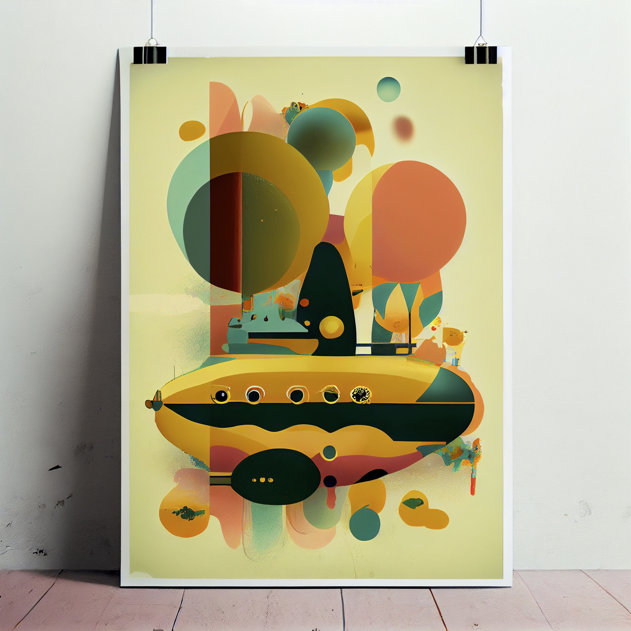 Renderman abstract movie poster in muted colors yellow submarin 8f5cd0fe c02d 466a 9391 113fdc3a5f2e