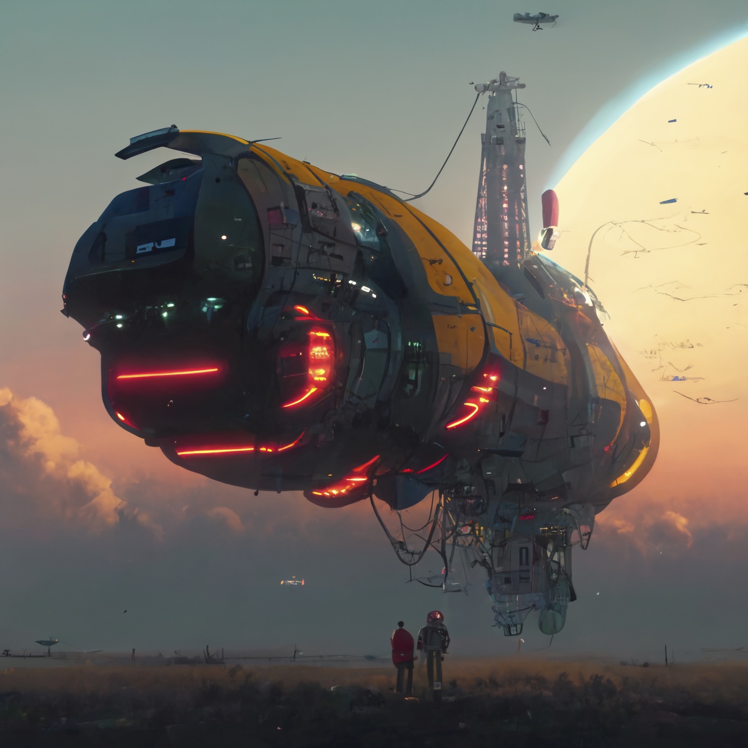 Renderman advanced spaceship in orbit in the style of Simon Stl 8e399ab1 91f7 447f 81b8 f31945b29eef