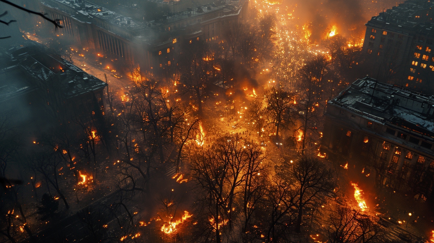 Renderman aerial photo from above of angry crowds swarming ac b1af9ef3 d23c 4979 a13a 95c9d60b15f7 1