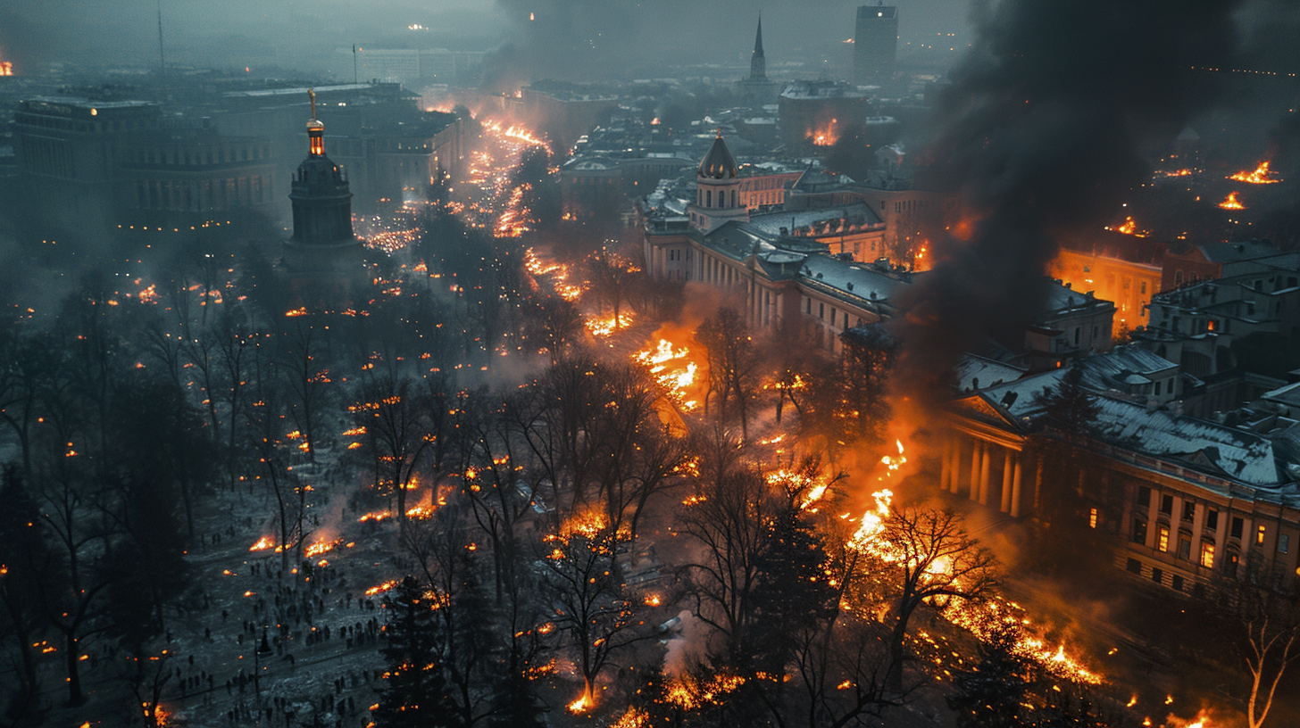 Renderman aerial photo from above of angry crowds swarming ac ddb251c1 3614 467d a162 1b30d3f6b6ba 2