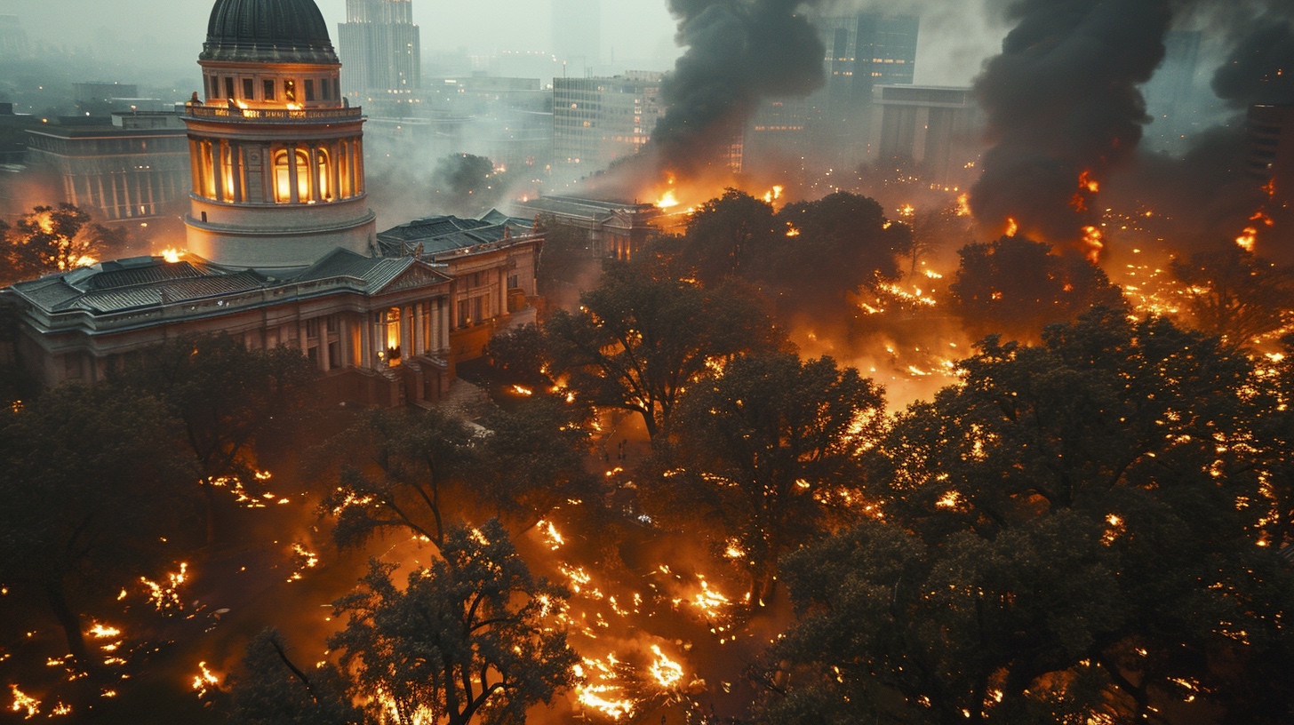 Renderman aerial photo from above of angry crowds swarming acro 5a55a050 f964 4d95 a007 51505de16d57