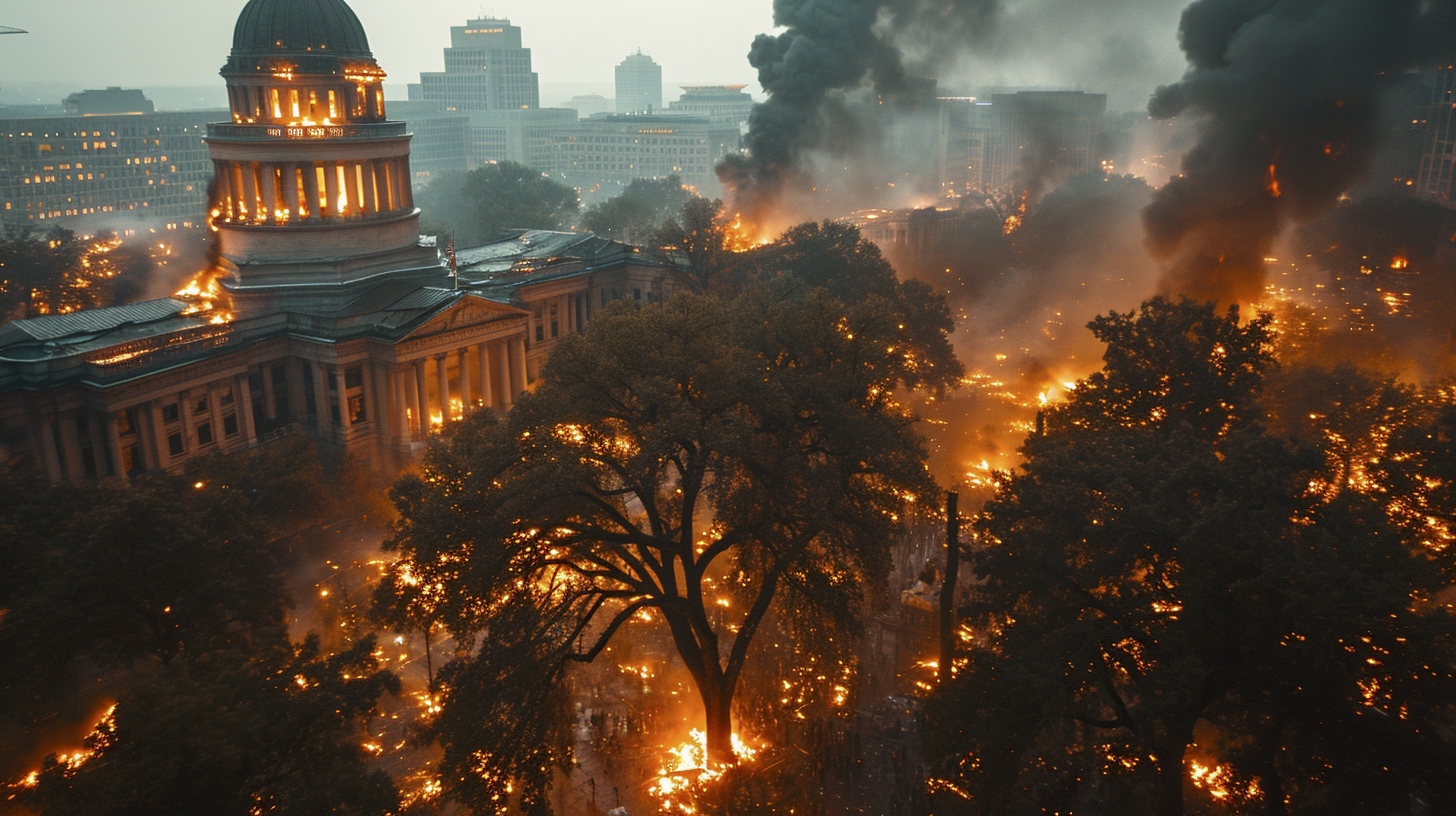 Renderman aerial photo from above of angry crowds swarming acro c752dfad 8594 4c7a 8fc5 9d2a0baac5df