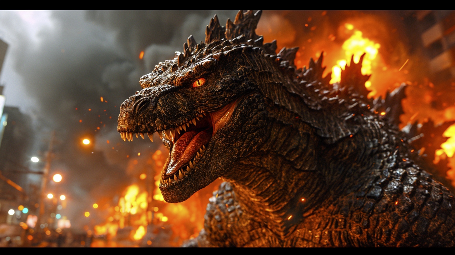 Renderman an angry Godzilla breathing fire at monster zero un e96fd43e 5a46 4dd4 bc78 aad1d44973b7 3